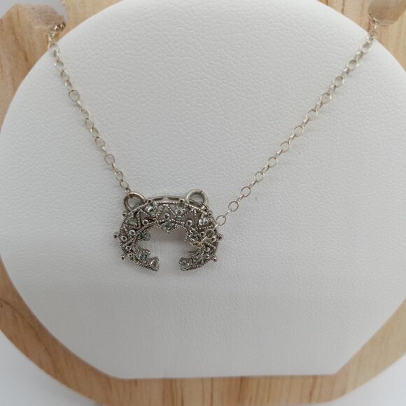 Sterling Silver 925 C letter 8 inch necklace cute - Picture 1 of 5